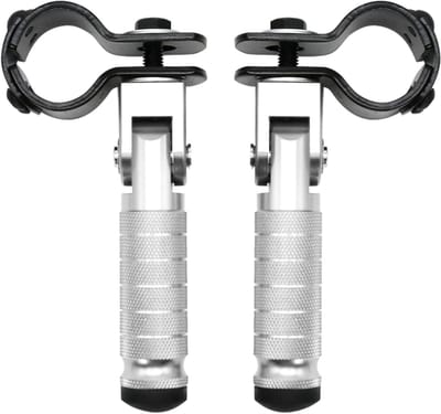 Opvouwbare voetsteunen - 2 stuks - 12,2 x 11 cm - 90° opvouwbaar - 31-33 mm klembereik - achterstandaard - achtervoetsteun - bumpersteunbalk - opvouwbare voetsteun - voetsteun passagier - achtertrede