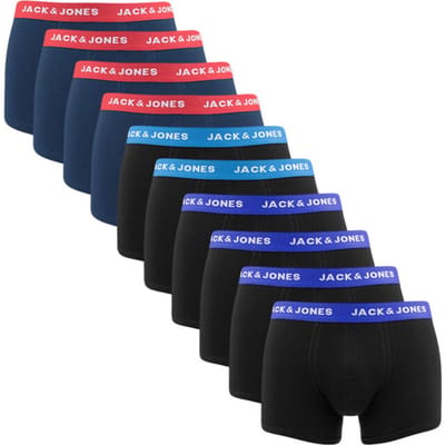 JACK & JONES Jaclee trunks (10-pack) - heren boxers normale lengte - zwart - Maat: M