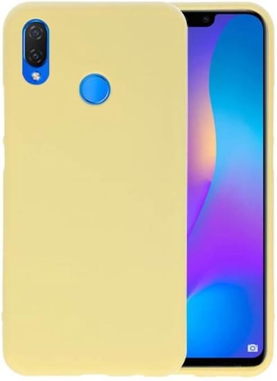 Hoesje Geschikt voor de Huawei P Smart Plus - Backcover Color Telefoonhoesje - Geel