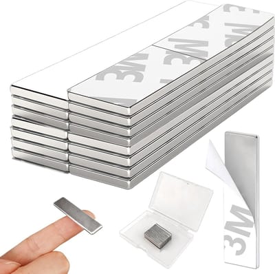 Set van 15 sterke neodymium magneten 40 x 10 x 2 mm zelfklevend voor whiteboard, koelkast, foto's en knutselen