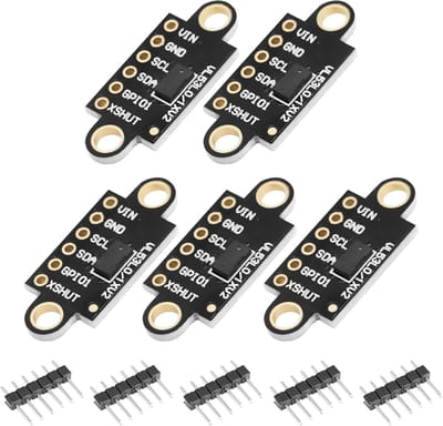 Laserafstandssensor VL53L0X V2 - Tijd-van-vlucht afstandsmeting, I2C module voor Arduino, drones en robots (5 stuks)