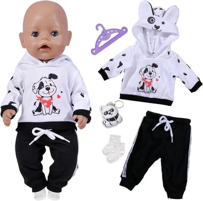 Poppenkleding Set - Poppenkleding Accessoires - Poppen Aankleden - Handgemaakte Stoffen - 35-45 cm Poppen - Zwart
