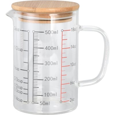 Glazen Maatbeker V-vormige Tuit Duidelijke Schaal Comfortabele Grip Borosilicaatglas Koffie L