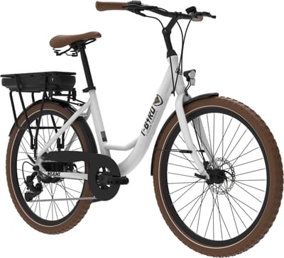 NETTLIFE Elekctrische Fiets 250W - 25km/h - Bereik 35-45km - 26×1.95 Band - Shimano 7 Versnellingen - wit - IP54