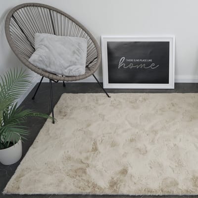 Moonay Fluffy Vloerkleed Beige 80 x 150 cm - Hoogpolig 30 mm Shaggy Tapijt - Extra Dik & Zacht - 1900 g/m²