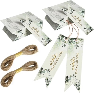 Prachtige 100 stuks Dass Du Da Bist Hangers voor Bruiloften, Geschenken en Decoratie met Jute Koord