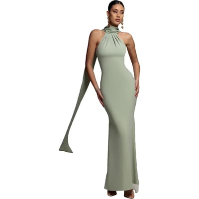 Satin Scuba en Velours Rugvrouw Goddiva Maxi