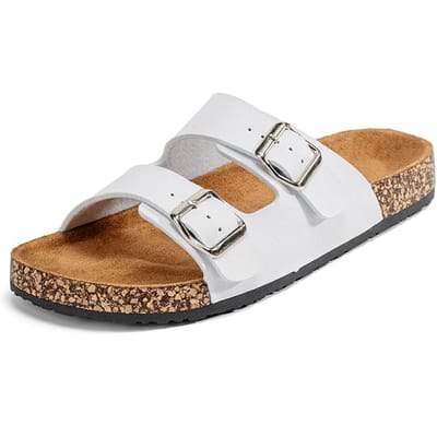 Mode Klassieke Unisex Slippers Voor Heren Comfortabele Zomer Kurkschoenen Voor Heren Outdoor Sandalen Microfiber Grote Maten 36-46 43 wit