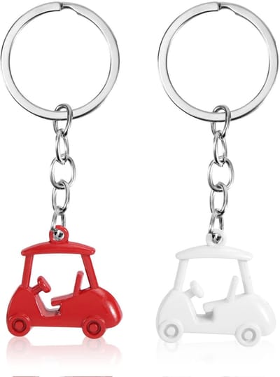 Allecto - Golf Cart Sleutelhangers Set van 2 - Stijlvolle Keychains voor Sportliefhebbers - Duurzaam - Ideaal voor Cadeaus - Perfect voor Golfers -...