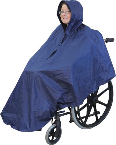 Aidapt Poncho - Voor rolstoel of rollator 100% waterdicht - Blauw