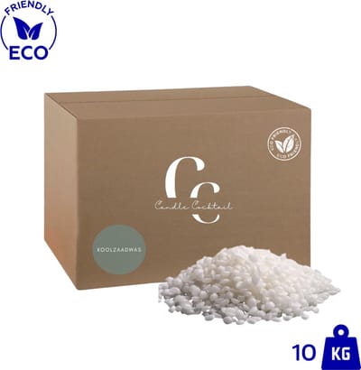 Candle Cocktail® Kwalitatieve 100% Ecologische Koolzaadwas | 10 KG |Voor Vrijstaande Kaarsen & Waxmelts | Vegan Kaarsenwas | Smeltpunt 50°C | Gietwas | Natuurlijke Was | Plantaardige Was | Kaarsenwas
