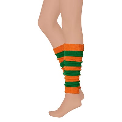 Apollo - Beenwarmer feest - Carnaval beenwarmers - Oranje-groen - One size - Beenwarmers dames - Beenwarmers carnaval - Beenwarmers heren - Beenwarmers