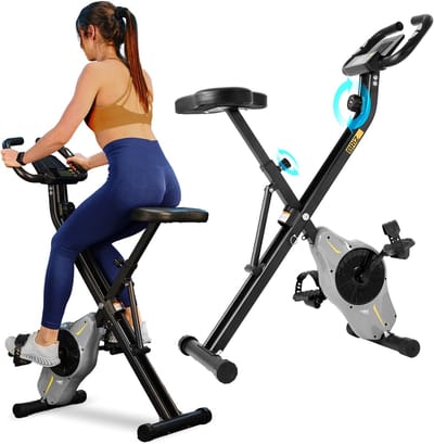 Trex Sport TX-340XB Briz – Opvouwbare Hometrainer – X-Bike Fitnessfiets – Compact & Opklapbaar voor Thuis – Hartslagsensoren – 100 kg
