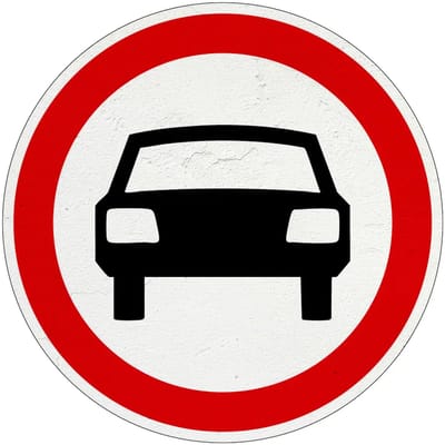 Gesloten voor auto's bord - C6 | Sign Again materiaal | 10 cm