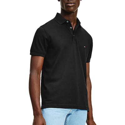 Tommy Hilfiger - 1985 Poloshirt Zwart - Slim-fit - Heren Poloshirt Maat M