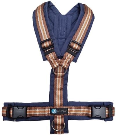 Annyx hondentuigje BLUEBERRY Limited Edition maat XXS-blauw bruin gestreept-hond-tuigje-