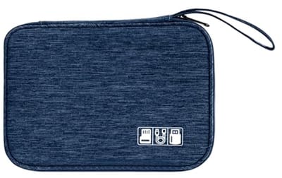 Waterdichte Opbergtas voor Elektronische Accessoires - Kabelaansluitingen en Geheugenkaarten Organizer 24 x 16.5 x 1.8 cm