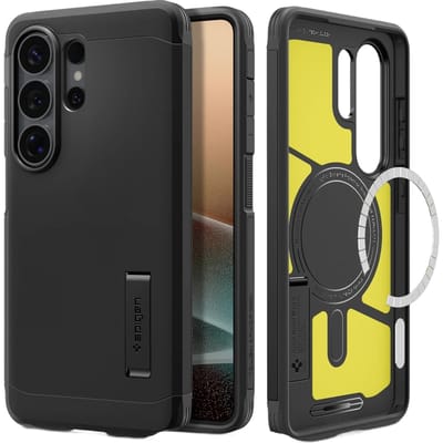 Spigen Tough Armor Hoesje Geschikt voor Samsung Galaxy S26 Ultra | Compatibel met MagSafe / Qi2 | Back Cover Militaire Standaard | Kickstand | Zwart