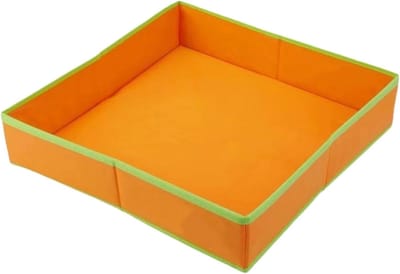 Zandtafel Kinderen - Speeltafel Zandbak - Buiten Spelen - Inklapbaar Ontwerp - 50x50x9 cm - Oranje