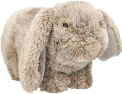 Nature Planet Pluche hangoor konijn - grijs - knuffel - van 21 cm - Dieren speelgoed knuffels cadeau - Konijnen
