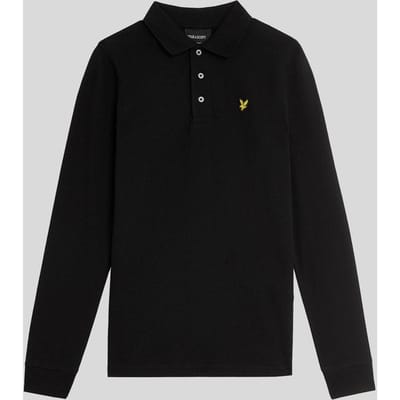 Lyle & Scott Jongens Poloshirt met Lange Mouwen van Katoen - Zwart
