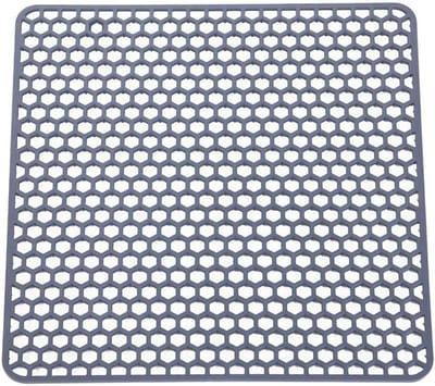 Siliconen gootsteenmat 30 cm rasterbeschermer voor servies drogen van servies, antislip kussen voor thuis koken en reinigen, grijs (paars)