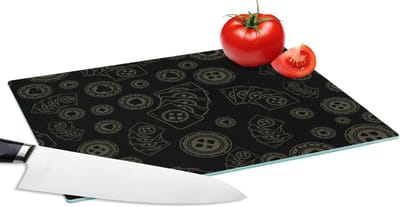 Glazen Snijplank - 28x20 - Poker - Speelkaarten - Gokken - Patroon - Snijplanken Glas