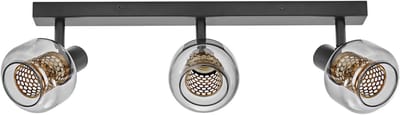 OSRAM Decor Spot Firefly lamp zwart in industriële stijl, 3 x 2,8 W, 827, 750 lm, 2700 K, metalen en glazen behuizing, E14 fitting, eenvoudige installatie, dimbare lamp inbegrepen