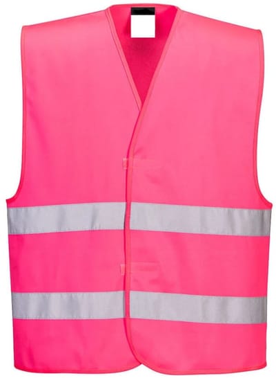 Veiligheidshesje - Veiligheidsvest - Reflectie - Reflecterend hesje - Verkeershesje - Fluorescerend - Veiligheid - Pechhesje - Werkkleding - Werkhesje - Safety - Roze - Maat L - 1 stuk - Jonyx
