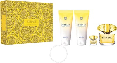 Versace Yellow Diamond Giftset - 90 ml eau de toilette spray + 5 ml eau de toilette spray + 100 ml showergel + 100 ml bodylotion - cadeauset voor dames