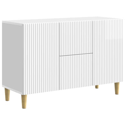vidaXL - Dressoir - Hoogglans - Wit - 89 - x - 34,5 - x - 60 - cm - Bewerkt - hout