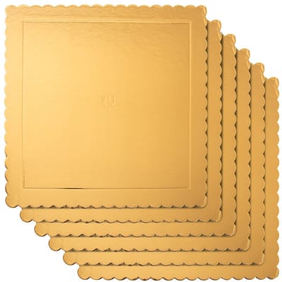Taartonderlegger Gouden Vierkant 34x34 cm 6 stuks - Taartonderzetter - Cake Board - Taartkarton - Cakeboard - Taartkarton