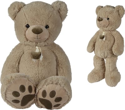Nicotoy - Beer - Beige beer lint met berenkopje (85cm) - Pluche - Knuffel