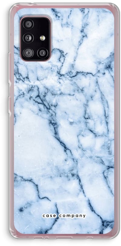 Case Company® - Hoesje geschikt voor Samsung Galaxy A51 5G hoesje - Blauw marmer - Soft Cover Telefoonhoesje - Bescherming aan alle Kanten en Schermrand