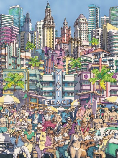 New York Puzzle Company puzzel XXL stukken zonovergoten stad 500 stukjes.