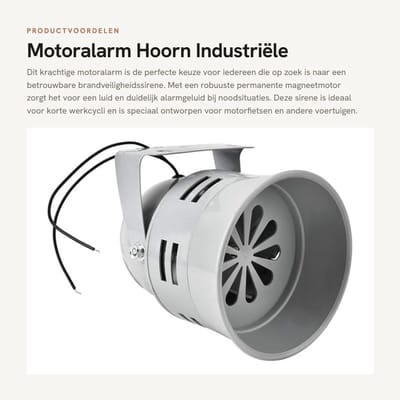 Dailygoods - Motoralarm Hoorn - Industriële Brandveiligheid Elektrische Sirene - 40W - 220V - Geschikt voor Motorfietsen - ABS Materiaal