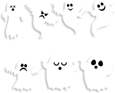 Halloween geest muurstickers set van 42 stuks - Waterdichte en afneembare decoraties voor raam en muur, perfect voor spooky sfeer en feestversiering