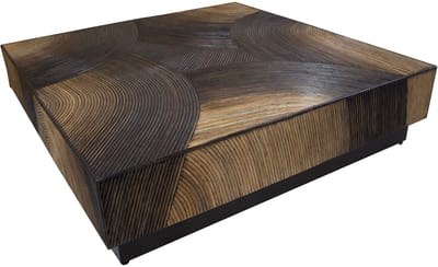 PTMD Casablanca Brown Coffeetable Square Faded Round