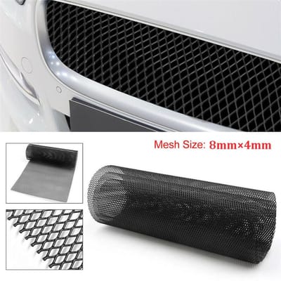 Zwart Ruit Aluminium Racing Grille Netto Autospatbord Hood Vent Grill 4x8mm Mesh gray
