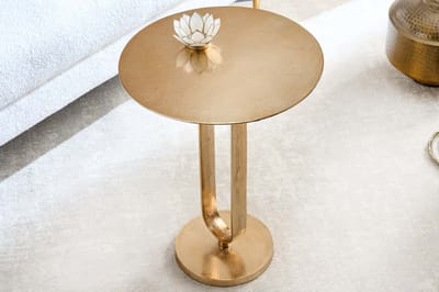 Ronde bijzettafel ELEGANCE 60cm goud metaal aluminium handgemaakt - 43613
