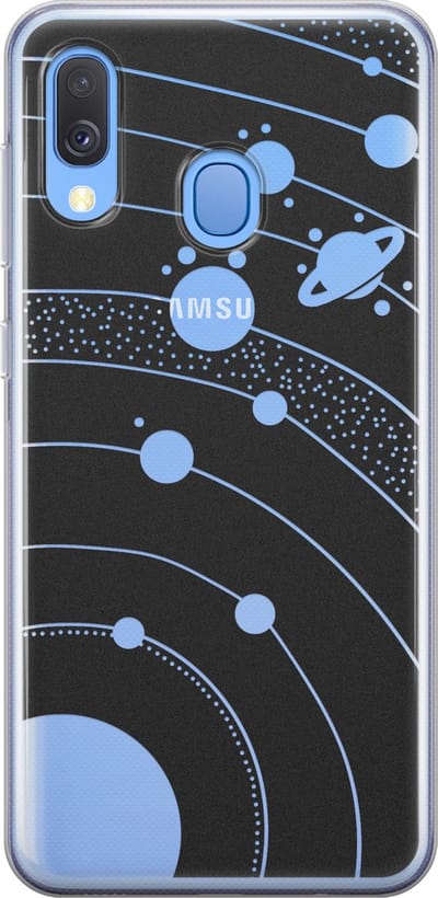 Hoesje geschikt voor Samsung Galaxy A40 - Universe space - Soft Case - TPU - Print - Transparant - Mooie Telefoonhoesjes
