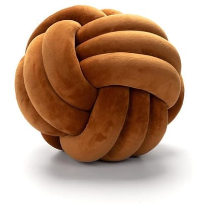 Pure Katoen Diy Handgeweven Knoopbal Kussen Auto Kussen Bank Werkstoel Kussen Pluche Pluche-aanvoelend Gewatteerd Kussen Huisdecoratie Kussen Diameter 22CM kameel