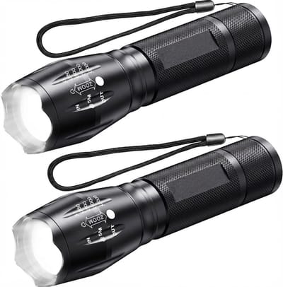 SNJY® Zaklamp op Batterijen - Militaire Zaklamp - Zaklamp LED Oplaadbaar - 2 Stuks - 2000 Lumen