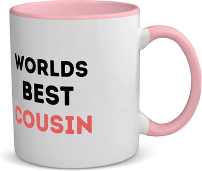 Akyol - worlds best cousin koffiemok - theemok - roze - Neef - de beste neef - verjaardagscadeau - verjaardag - cadeau - cadeautje voor neef - neef artikelen - kado - geschenk - gift - 350 ML inhoud