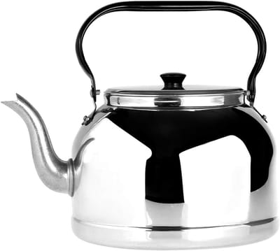 Waterkoker Aluminium - Kookpan Fluitketel - Koffie Thee Maken - Praktisch Kookgerei - 2.2 Liter - Grijs