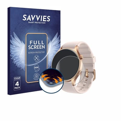 Savvies - Screenprotector voor aeac AR01 1.32" - Folie Beschermfolie transparant volledig dekking 4 Stuks