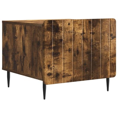 vidaXL - Salontafel - met - lade - Gerookt - eiken - 49 - x - 50 - x - 42 - cm - Bewerkt - hout