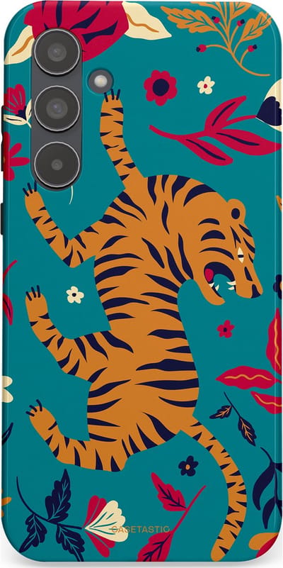 Casetastic Hoesje Geschikt voor Samsung A55 - Stijlvolle Beschermende Duo-layer Case - Gouden brul