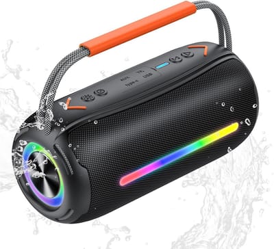Waterdichte Draagbare Bluetooth Speaker met LED Licht - Krachtig Geluid voor Buiten en Feestjes