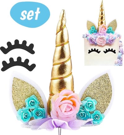 *** Unicorn Cake Topper Taartdecoratie - Versiering - Verjaardag`s Taart - van Heble® ***